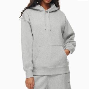 TNA Aritzia  Sweat Fleece Boyfriend Light Gray Hoodie